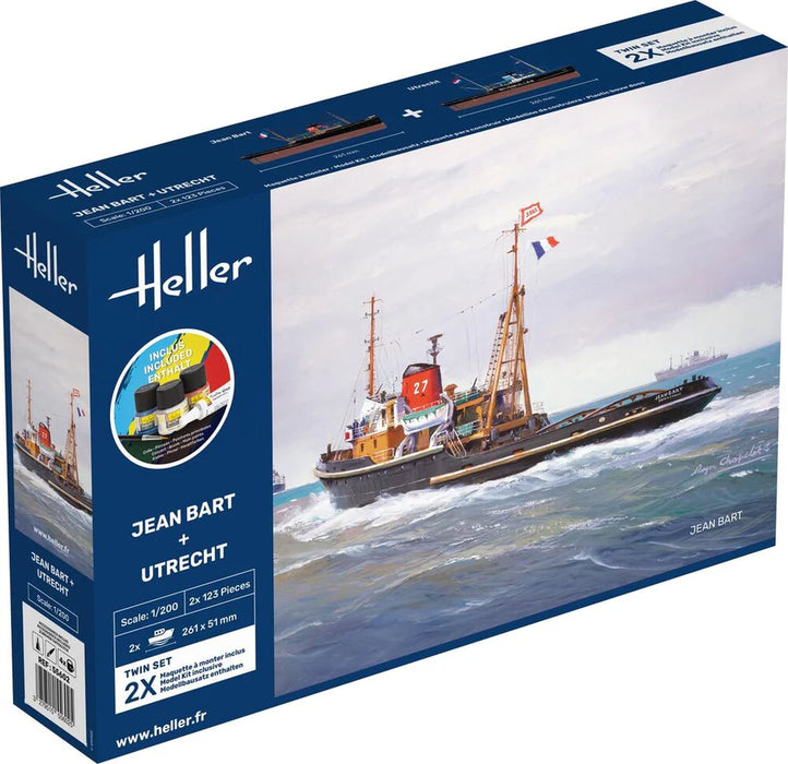 Heller 55602 1/200 Jean Bart + Utrecht Tugboat Model Ship Starter Set Kit
