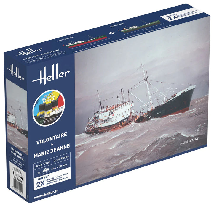 Heller 55604 1/200 Volontaire + Marie Jeanne Trawler Model Ship Starter Set Kit