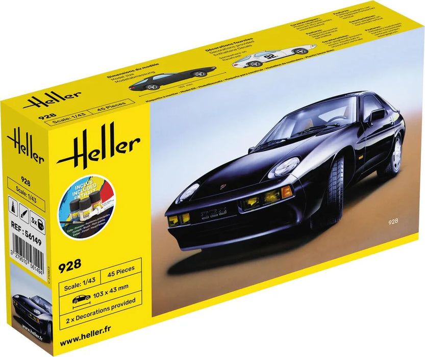 Heller 56149 1/43 Porsche 928 Model Starter Set Kit