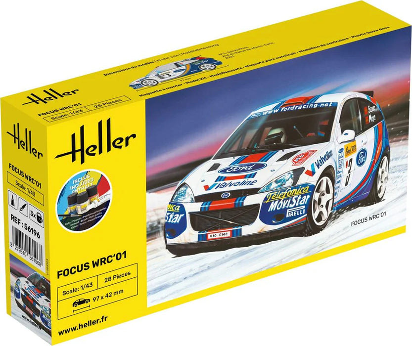 Heller 56196 1/43 Ford Focus WRC'01 Model Starter Set Kit