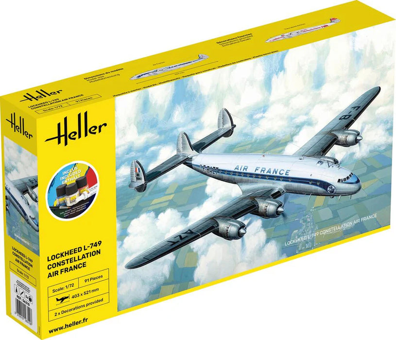Heller 56310 1/72 Lockheed L-749 Constellation Air France Model Aircraft Starter Set Kit