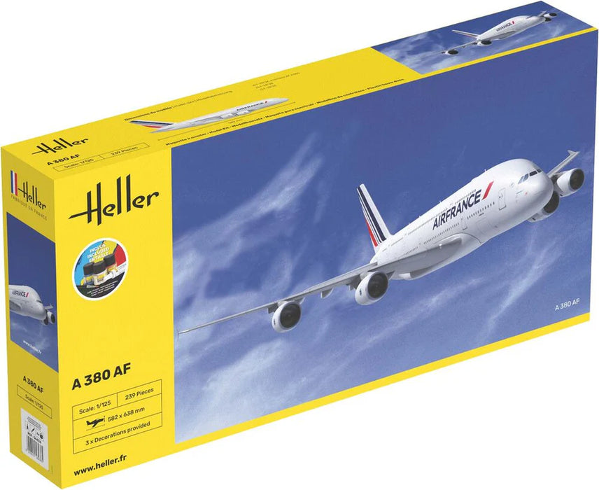 Heller 56436 1/125 Airbus A380 AF Model Aircraft Starter Set Kit