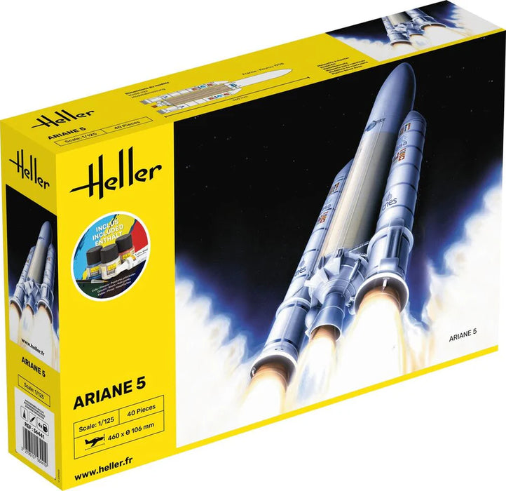 Heller 56441 1/125 Ariane V Rocket Model Starter Set Kit