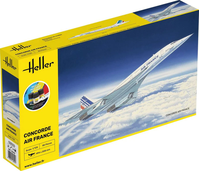 Heller 56445 1/125 Concorde Air France Model Aircraft Starter Set Kit