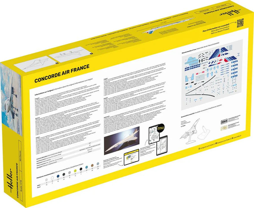 Heller 56469 1/72 Concorde Air France Model Aircraft Starter Set Kit