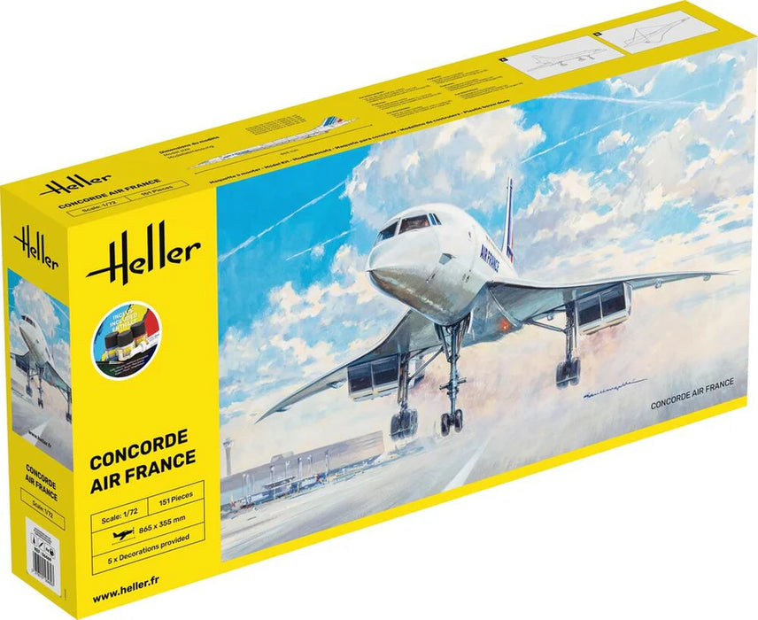Heller 56469 1/72 Concorde Air France Model Aircraft Starter Set Kit
