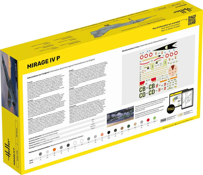 Heller 56493 1/48 Dassault Mirage IV P Model Aircraft Starter Set Kit