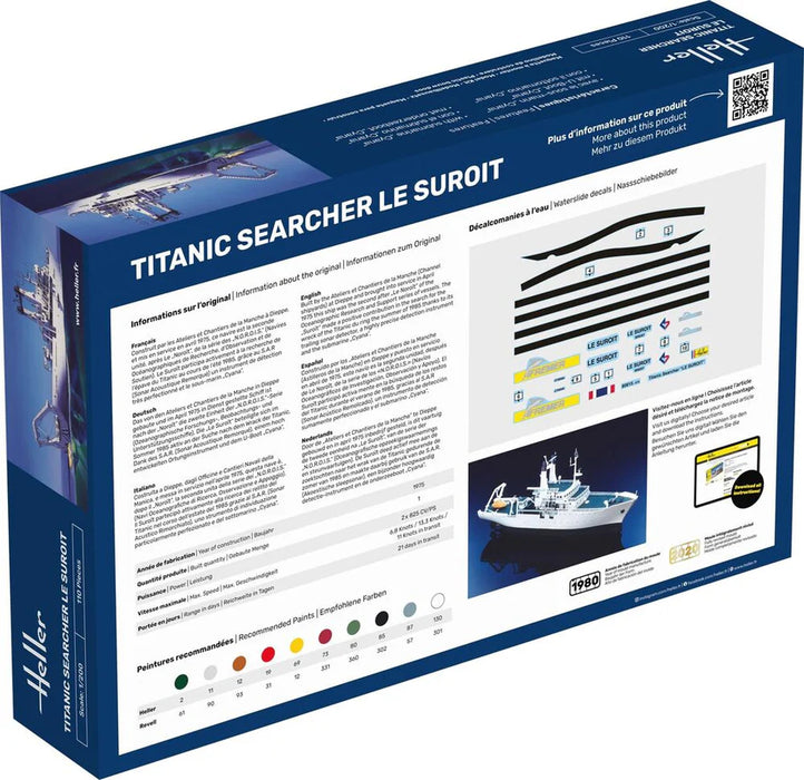 Heller 56615 1/200 Titanic Searcher Le Suroit Model Ship Starter Set Kit