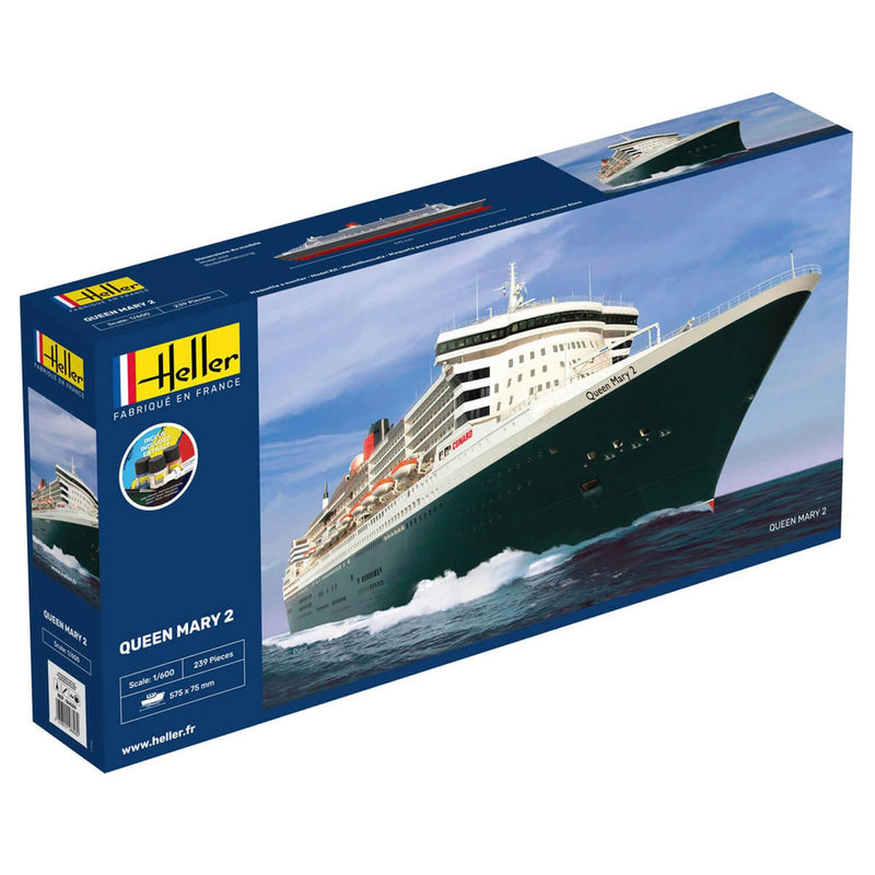 Heller 56626 1/600 Queen Mary 2 Model Ship Starter Set Kit