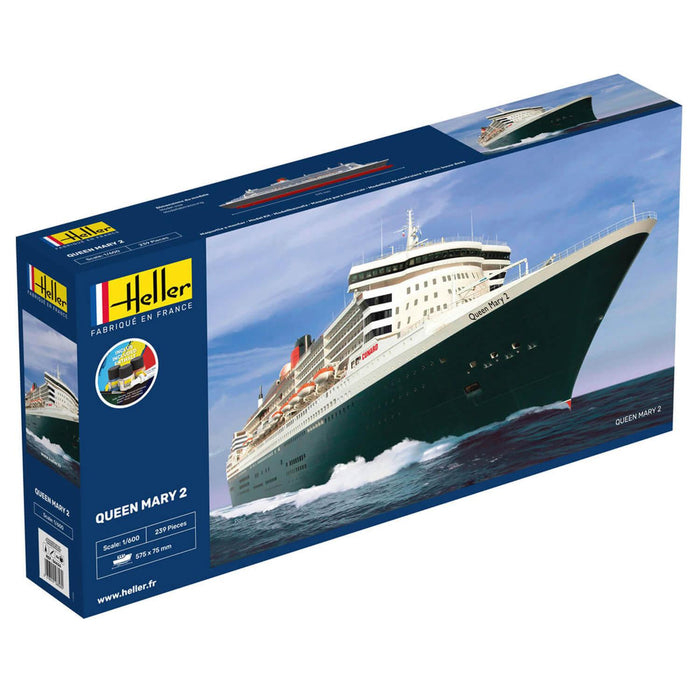 Heller 56626 1/600 Queen Mary 2 Model Ship Starter Set Kit