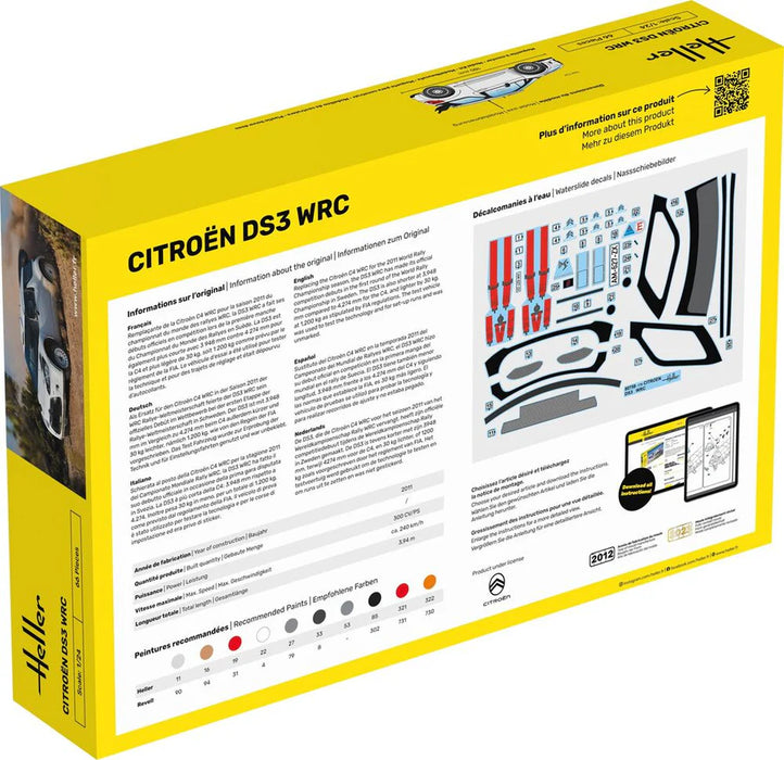 Heller 56758 1/24 Citroën DS3 WRC Model Starter Set Kit