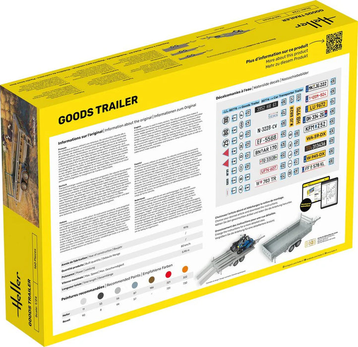Heller 56778 1/24 Goods Trailer Model Starter Set Kit