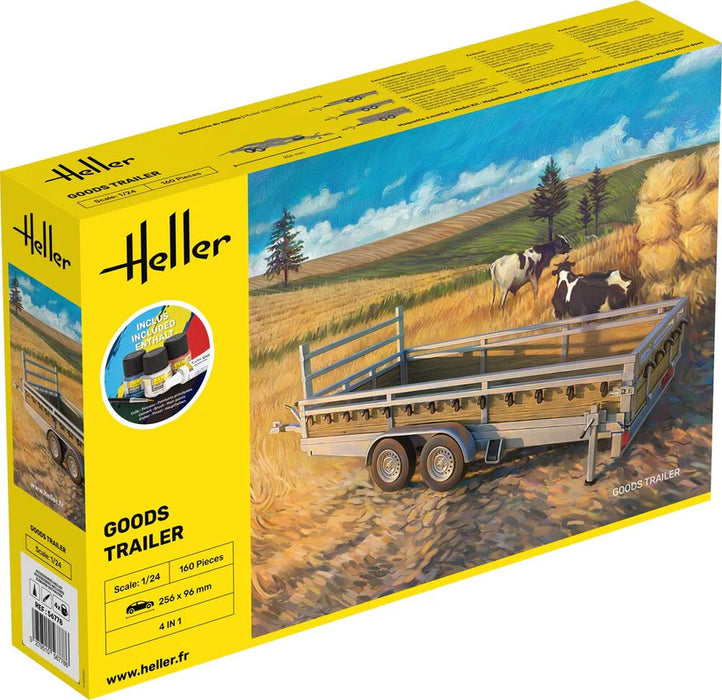 Heller 56778 1/24 Goods Trailer Model Starter Set Kit
