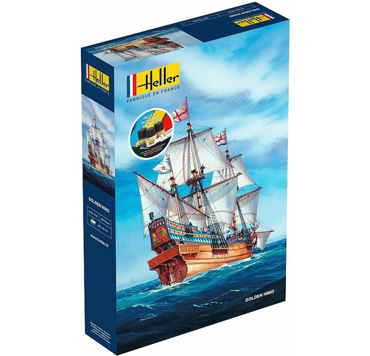 Heller 56829 1/96 Golden Hind Model Ship Starter Set