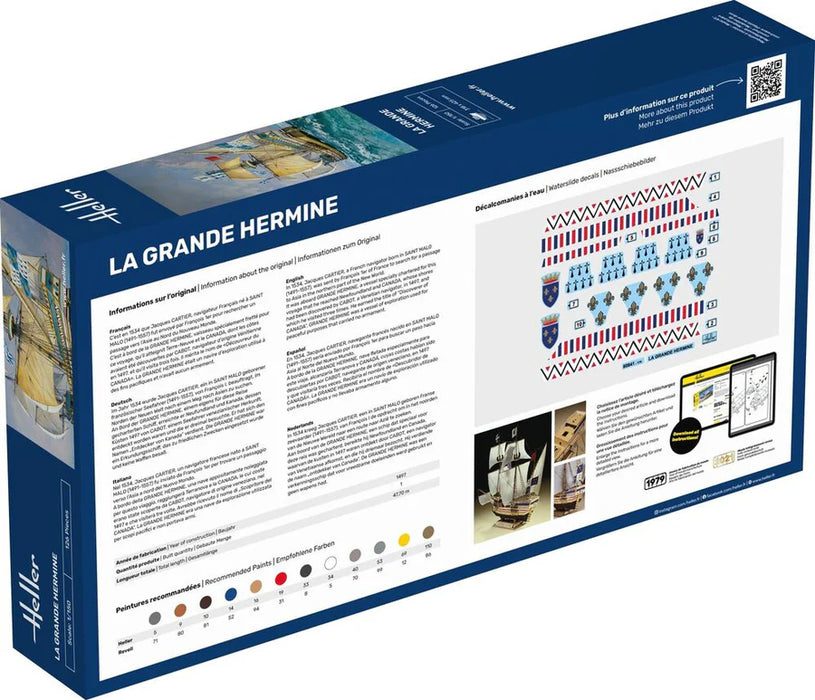 Heller 56841 1/150 La Grande Hermine Model Ship Starter Set