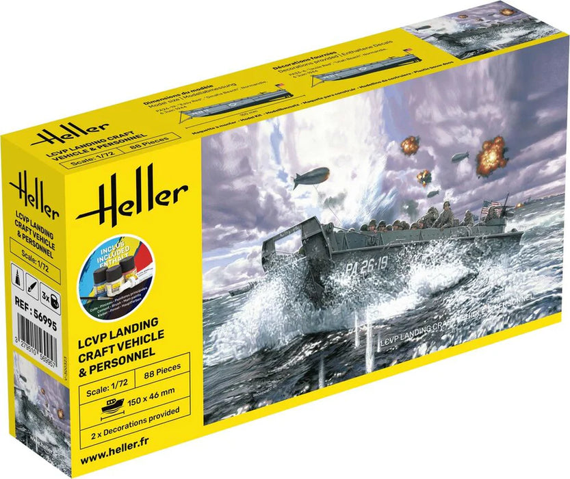 Heller 56995 1/72 LCVP Landing Craft Vehicle & Personal Model Starter Set