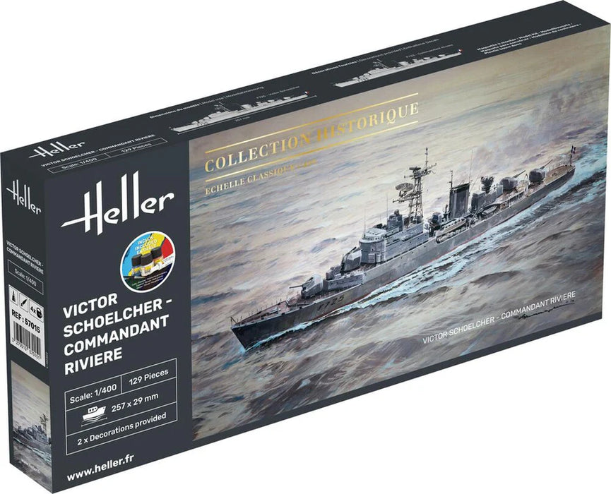 Heller 57015 1/400 Victor Schoelcher + Commandant Riviere Model Ship Starter Set