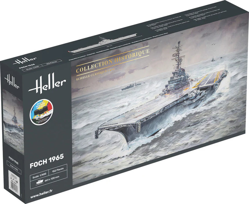 Heller 57071 1/400 Foch 1965 French Aircraft Carrier Model Ship Starter Set