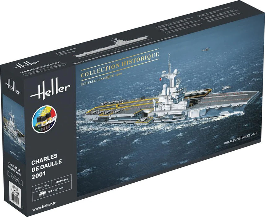 Heller 57072 1/400 Charles De Gaulle 2001 Model Ship Starter Set
