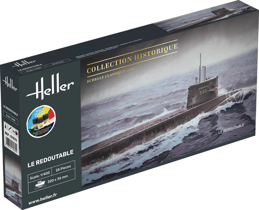 Heller 57075 1/400 Le Redoutable French Submarine Model Starter Set