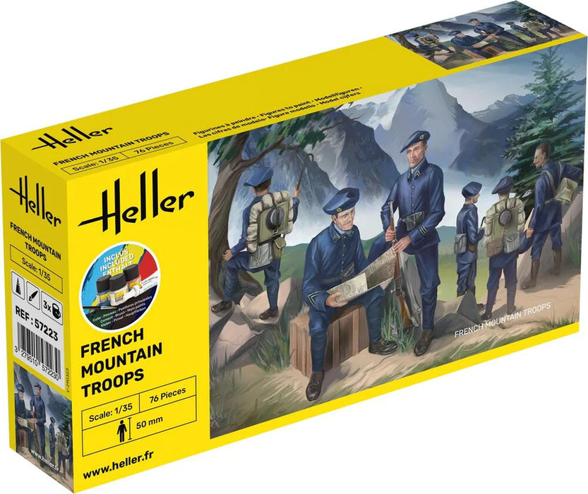 Heller 57223 1/35 French Mountain Troops Chasseurs Alpins Model Figures Starter Kit