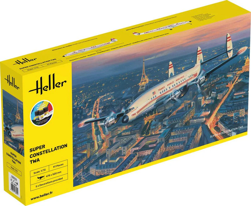 Heller 58391 1/72 Super Constellation TWA Model Aircraft Starter Kit