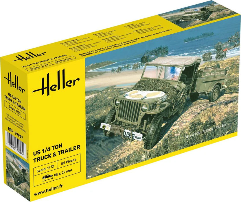 Heller 79997 1/72 US 1/4 Ton Truck & Trailer Model Kit