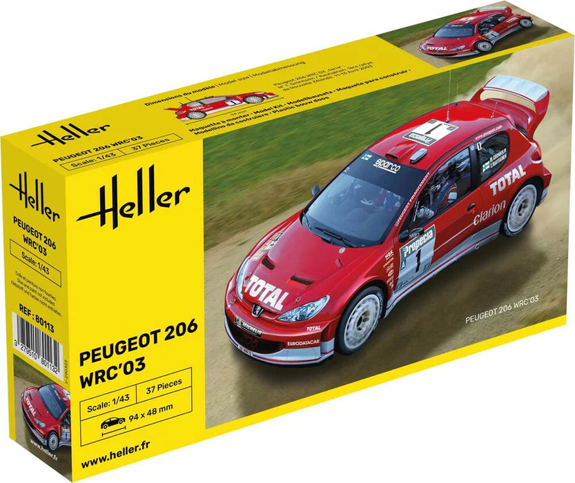 Heller 80113 1/43 Peugeot 206 WRC'03 Car Model Kit