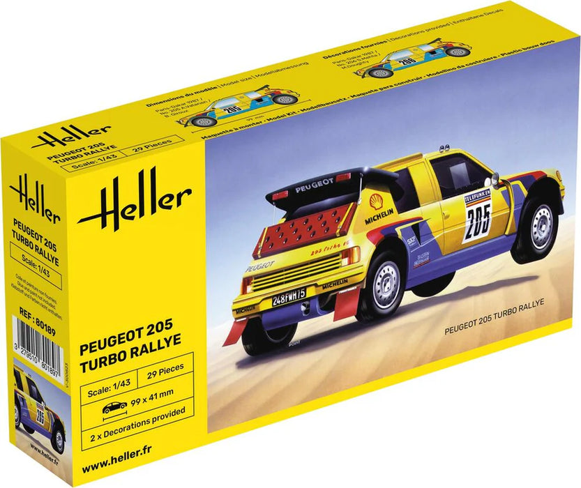 Heller 80189 1/43 Peugeot 205 Turbo Rallye Car Model Kit