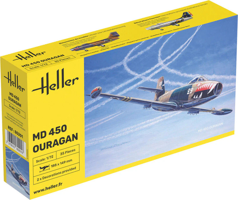 Heller 80201 1/72 Dassault MD 450 Ouragan Model Aircraft Kit