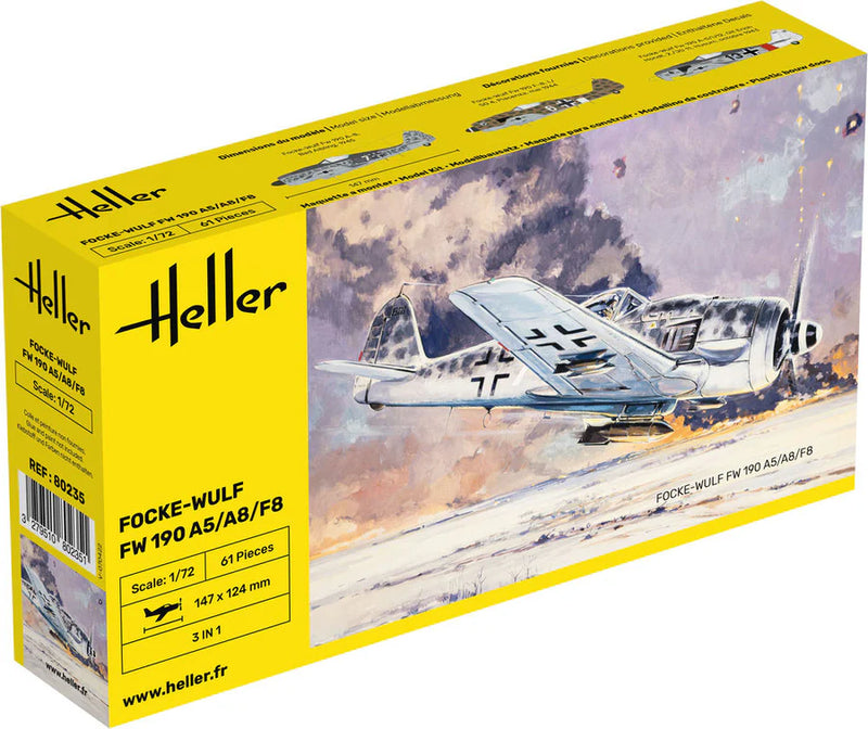 Heller 80235 1/72 Focke-Wulf FW 190 A5/A8/F8 Model Aircraft Kit