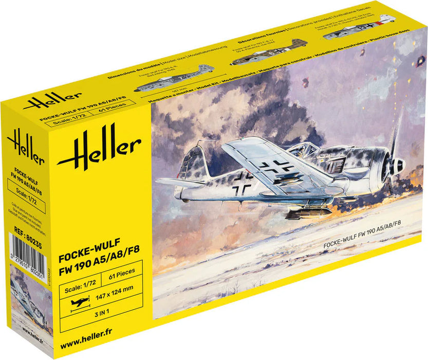 Heller 80235 1/72 Focke-Wulf FW 190 A5/A8/F8 Model Aircraft Kit