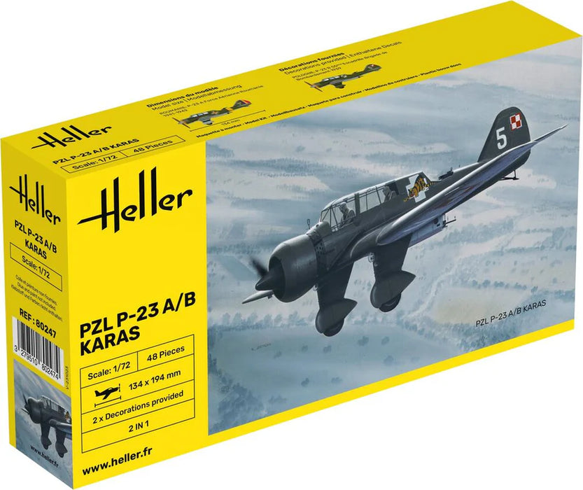 Heller 80247 1/72 PZL P-23 A/B Karas Model Aircraft Kit