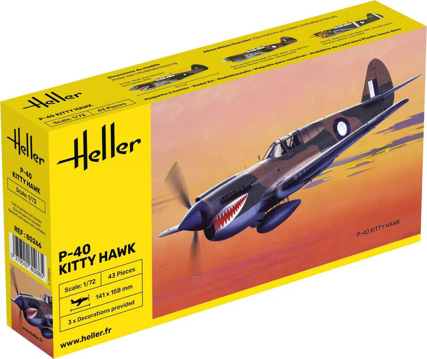 Heller 80266 1/72 Curtiss P-40 Kitty Hawk Model Aircraft Kit
