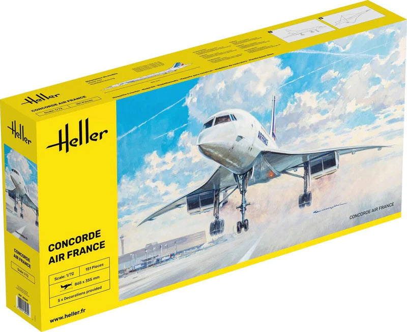 Heller 80469 1/72 Concorde Air France Commercial Airliner Model Aircraft Kit