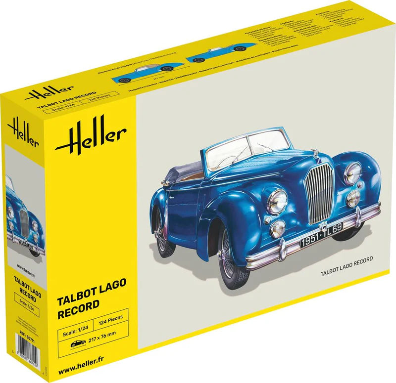 Heller 80711 1/24 1950 Talbot Lago Record Convertible Car Model Kit (60th Anniversary Ltd Re-Edition)