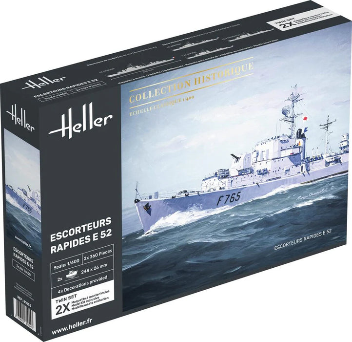 Heller 81094 1/400 Escorteurs Rapides E 52 French Frigate (2 Model Ship Kits)
