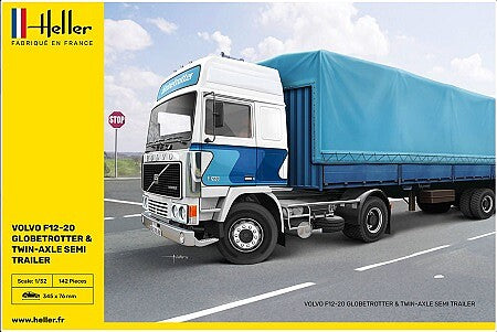 Heller 81703 1/32 Volvo F12-20 Tractor with Twin Axle Semi-Trailer Model Kit