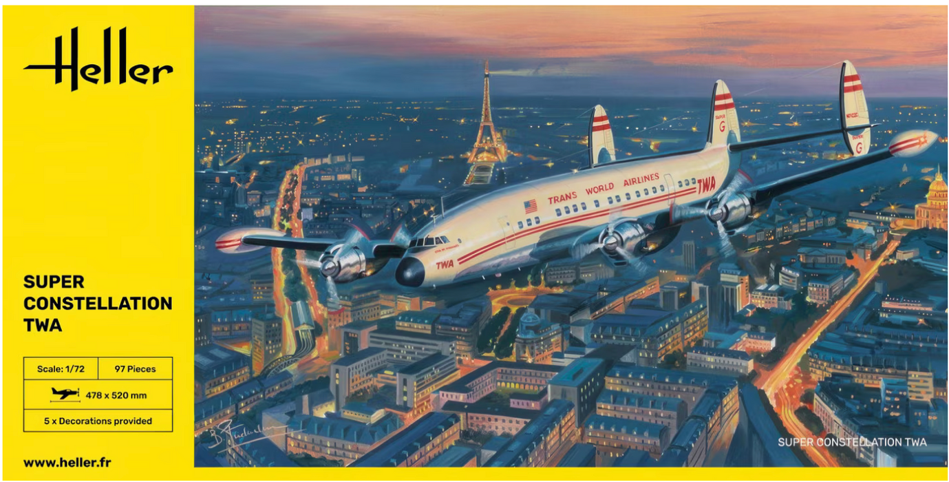 Heller 82391 1/72 Super Constellation TWA Airliner Model Aircraft Kit