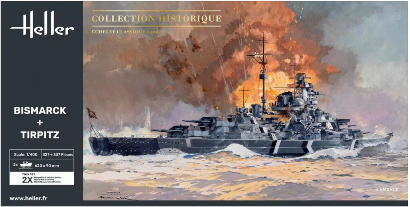 Heller 85078 1/400 Bismarck + Tirpitz Model Ship Kits