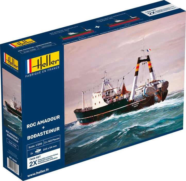 Heller 85608 1/200 Roc Amadour + Boðasteinur Trawler Model Ship Kit