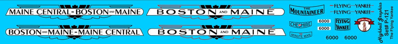 Highball Graphics P-121 HO Scale “The Flying Yankee” Boston & Maine / Maine Central #6000