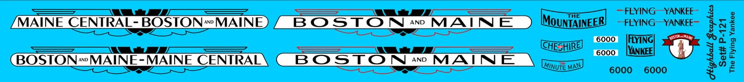 Highball Graphics P-121 HO Scale “The Flying Yankee” Boston & Maine / Maine Central #6000