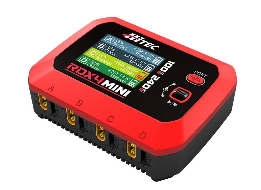 HiTEC 44350 RDX4 Mini Quad Smart LiPo Battery Balance Charger 4S 6AMP