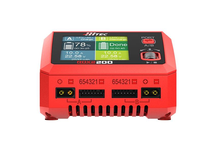 HiTEC 44370 RDX2 AC/DC 200W Dual RC Battery Charger