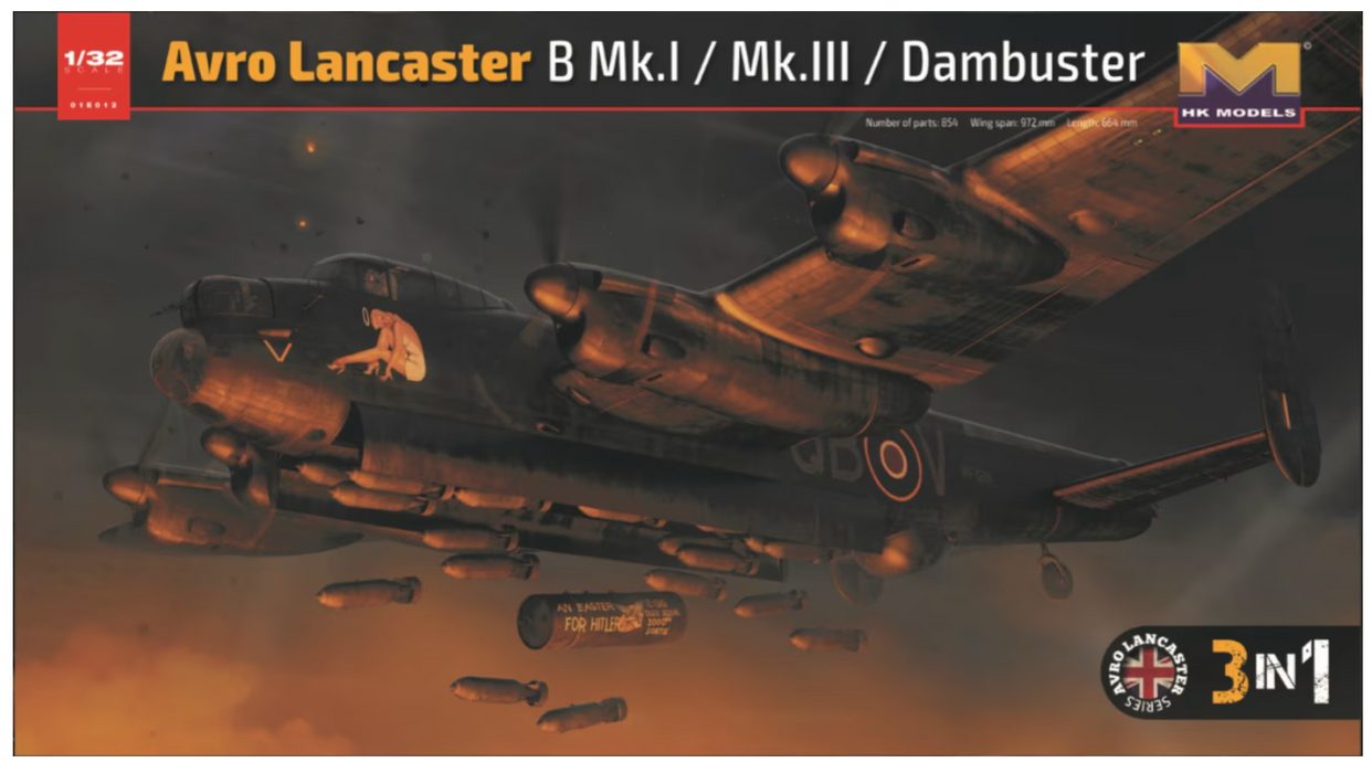 HK Models 01E012 1/32 Avro Lancaster B MkI/ B MkIII/ Dambuster Model Aircraft Kit