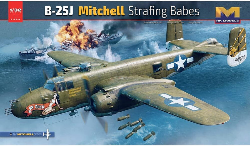 HK Models 01E036 1/32 B-25J Mitchell Strafing Babes Model Aircraft Kit