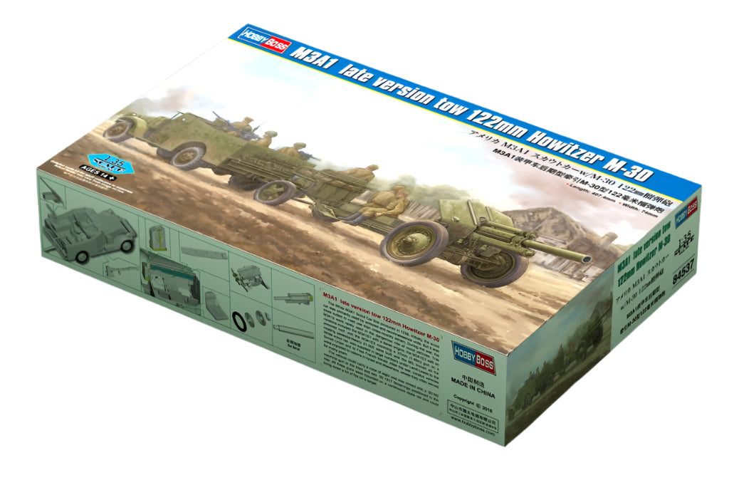 hobby-boss-84537-1-35-m3a1-late-version-tow-122mm-howitzer-m-30-model-kit