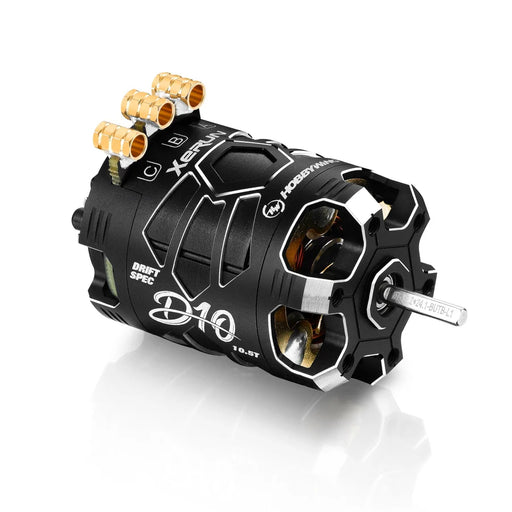 HOBBYWING 30401134 XeRun D10 10.5T 4600KV Brushless Drift Motor - Black Stealth Edition