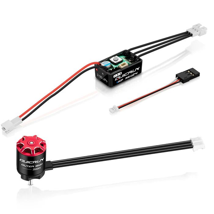 HOBBYWING 38020436 QuicRun WP Mini24 ESC and 1621 SL 3500KV Brushless Motor Combo